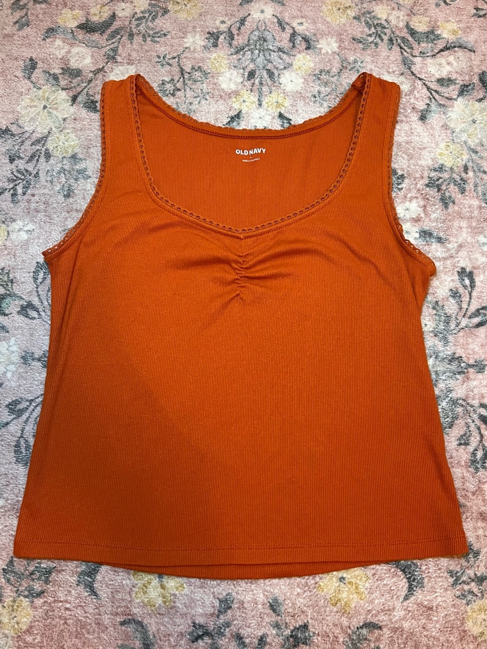 Women's Burnt Orange Ribbed Tank Top